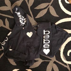 Bebe Black Work Out Set